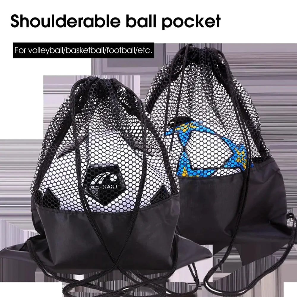 Single Ball Storage Bag with Drawstring Sling Backpack for Soccer, Basketball, Football, Volleyball, and Rugby