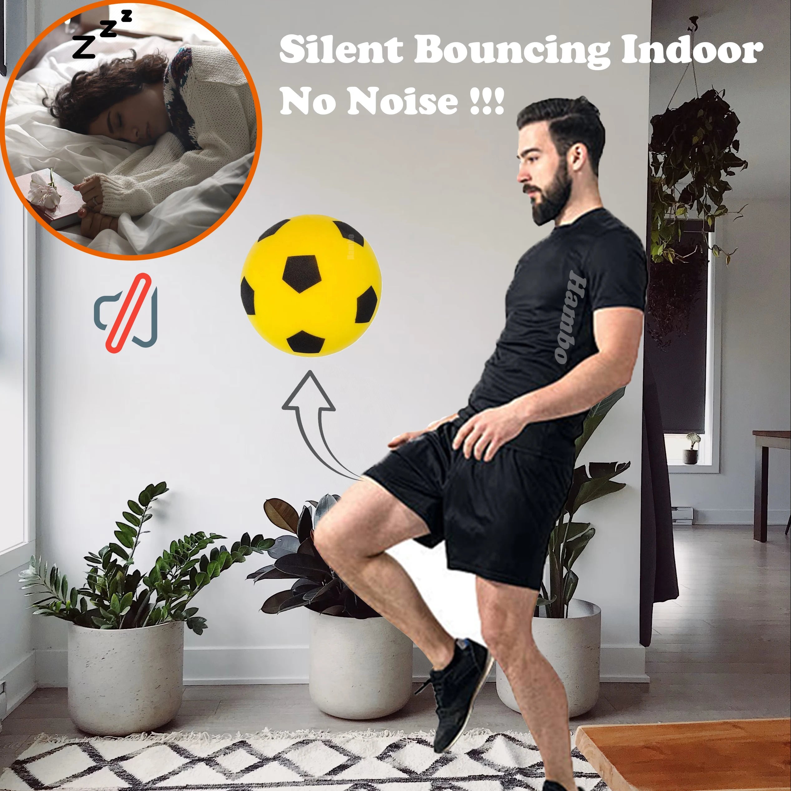 Indoor Silent Foam Soccer Ball - 7/8/9 Inch Mute Bouncing Ball for Children - Ideal Gift