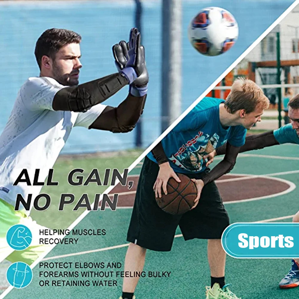 Arm Sleeves for Youth and Adults - Basketball Shooter Sleeves with Elbow and Forearm Protection for Football, Basketball, Volleyball, and Soccer